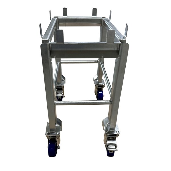 Stainless Steel Single Bin/Lug Cart W/ 1/2 In. SS Spacers & 4 In. Casters